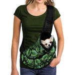 Tropical Monstera Leaves Pattern Print Pet Sling Carrier