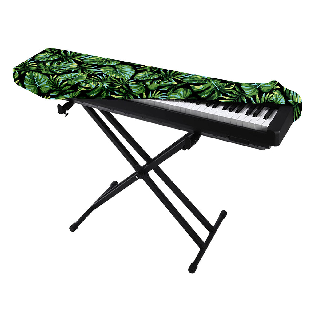 Tropical Monstera Leaves Pattern Print Piano Keyboard Cover