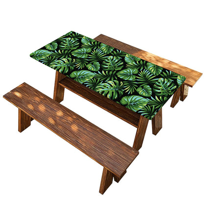 Tropical Monstera Leaves Pattern Print Picnic Table Cover