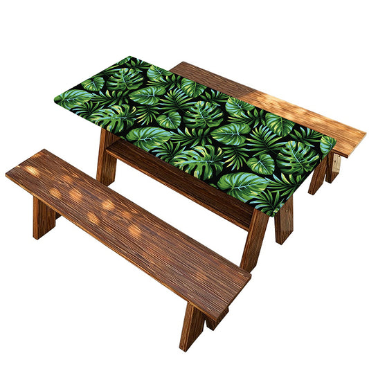 Tropical Monstera Leaves Pattern Print Picnic Table Cover