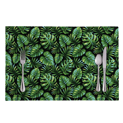 Tropical Monstera Leaves Pattern Print Placemat