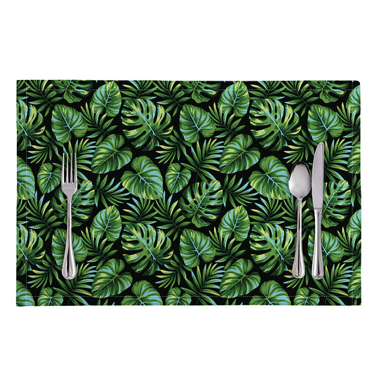 Tropical Monstera Leaves Pattern Print Placemat