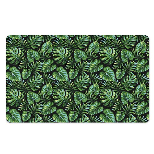 Tropical Monstera Leaves Pattern Print Polyester Doormat
