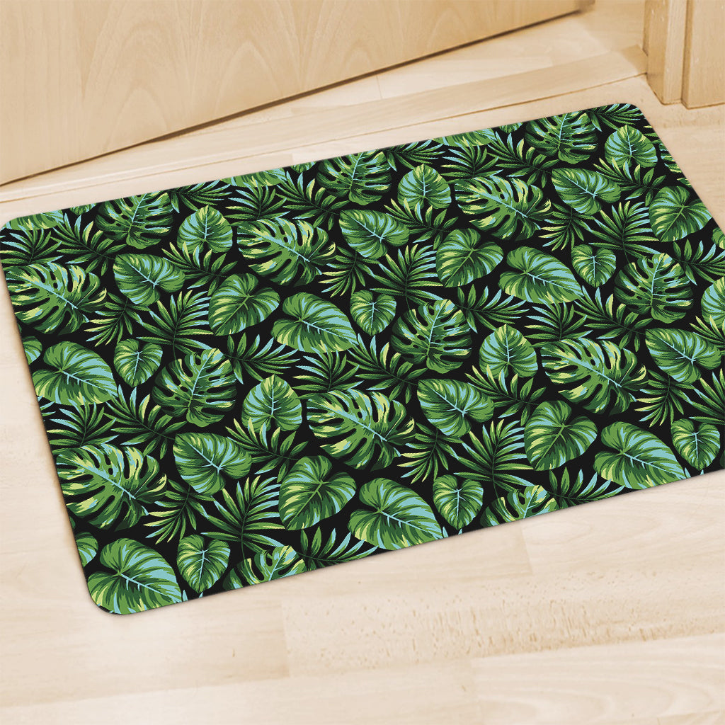 Tropical Monstera Leaves Pattern Print Polyester Doormat