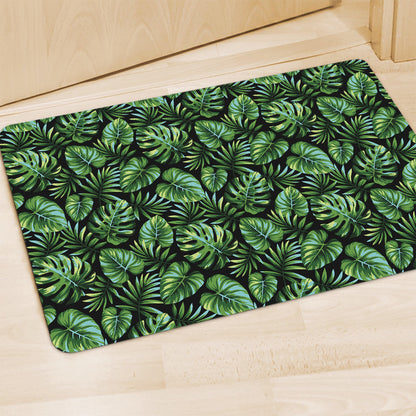 Tropical Monstera Leaves Pattern Print Polyester Doormat