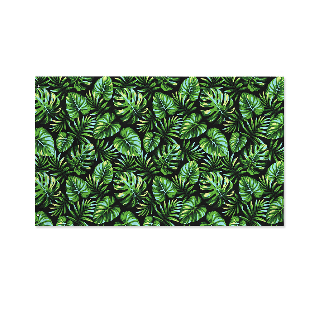 Tropical Monstera Leaves Pattern Print Polyester Flag