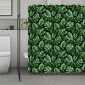 Tropical Monstera Leaves Pattern Print Polyester Shower Curtain