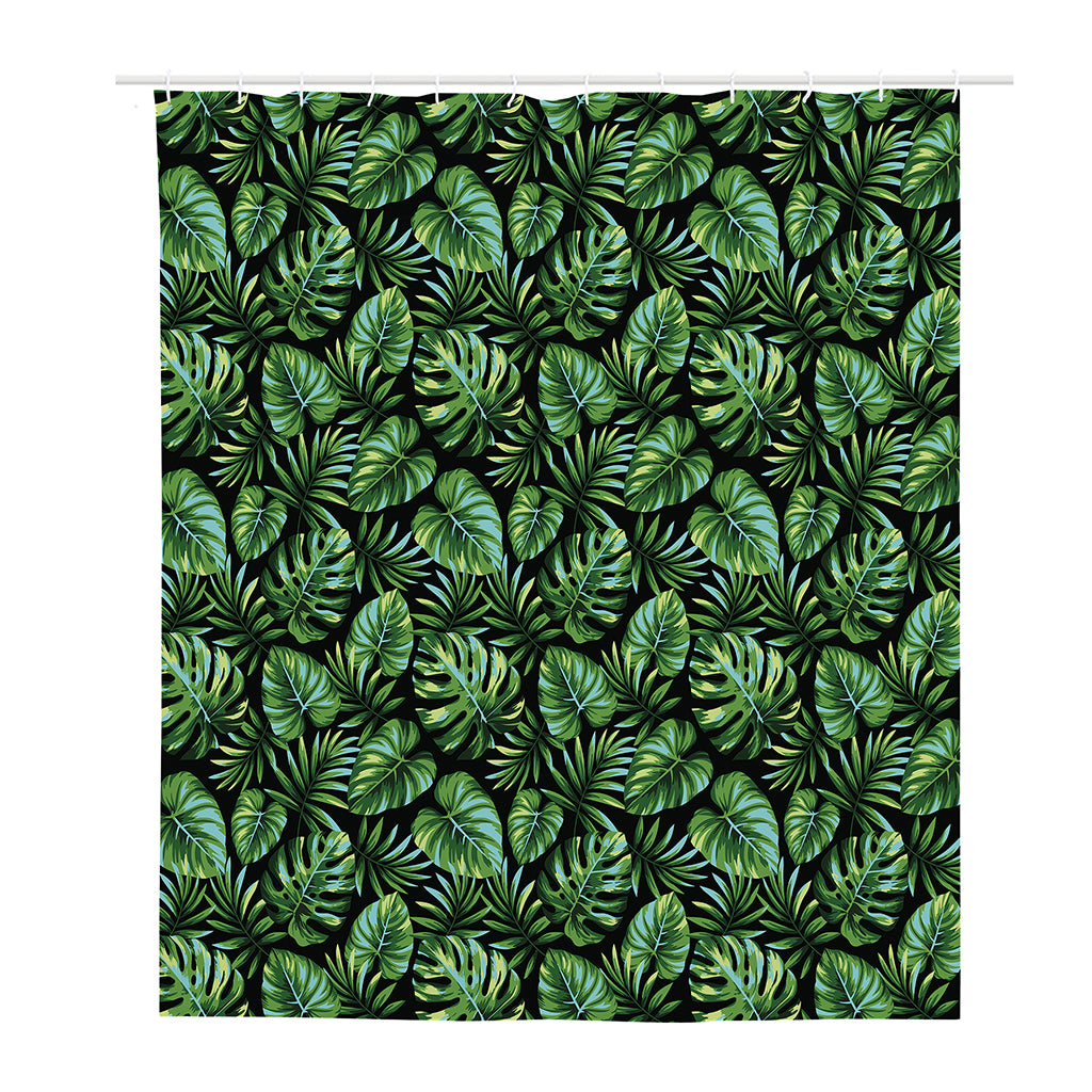 Tropical Monstera Leaves Pattern Print Polyester Shower Curtain