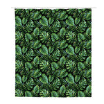 Tropical Monstera Leaves Pattern Print Polyester Shower Curtain