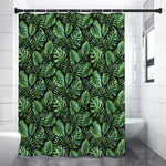 Tropical Monstera Leaves Pattern Print Premium Shower Curtain