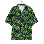 Tropical Monstera Leaves Pattern Print Rayon Hawaiian Shirt