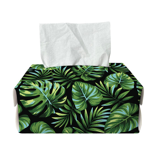Tropical Monstera Leaves Pattern Print Rectangle Tissue Box Cover