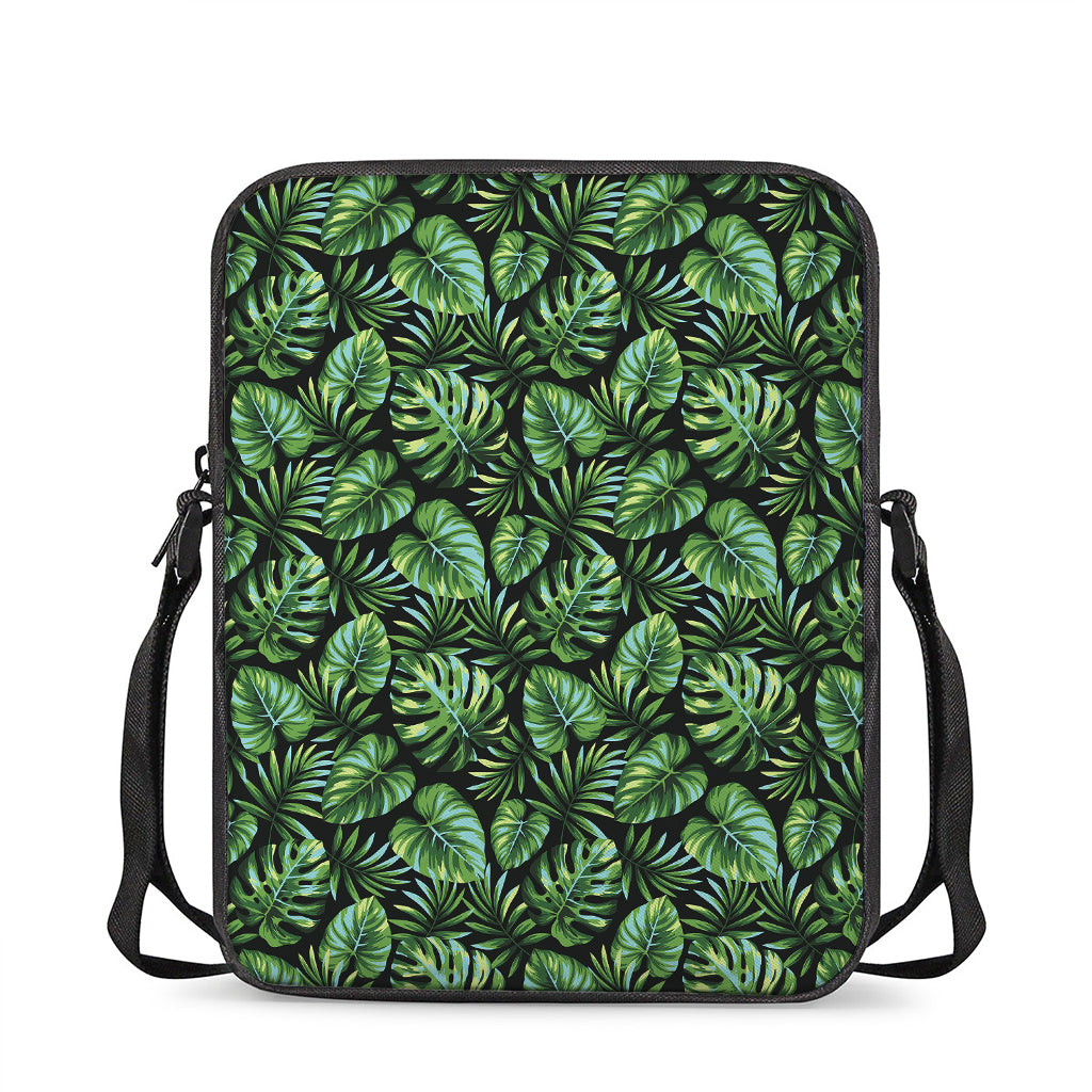 Tropical Monstera Leaves Pattern Print Rectangular Crossbody Bag