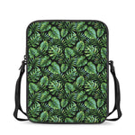 Tropical Monstera Leaves Pattern Print Rectangular Crossbody Bag