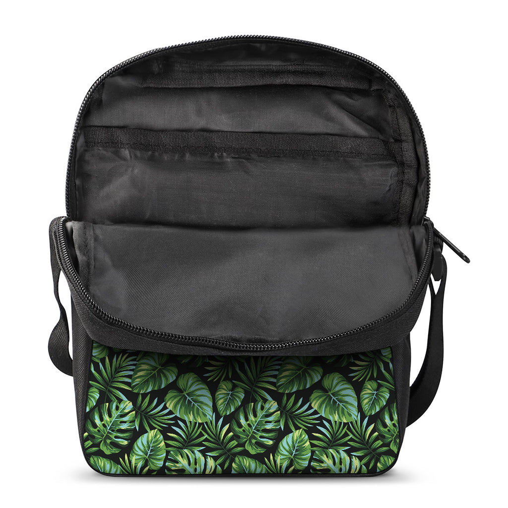 Tropical Monstera Leaves Pattern Print Rectangular Crossbody Bag