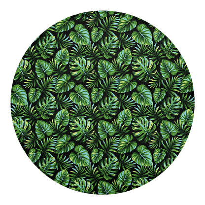Tropical Monstera Leaves Pattern Print Round Blanket