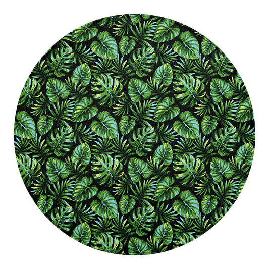 Tropical Monstera Leaves Pattern Print Round Blanket