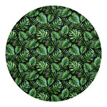 Tropical Monstera Leaves Pattern Print Round Blanket