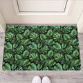 Tropical Monstera Leaves Pattern Print Rubber Doormat