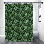 Tropical Monstera Leaves Pattern Print Shower Curtain
