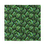 Tropical Monstera Leaves Pattern Print Silk Bandana
