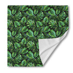 Tropical Monstera Leaves Pattern Print Silk Bandana