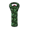 Tropical Monstera Leaves Pattern Print Single Neoprene Wine Tote