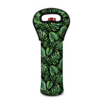 Tropical Monstera Leaves Pattern Print Single Neoprene Wine Tote