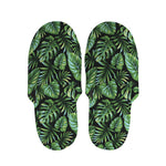 Tropical Monstera Leaves Pattern Print Slippers