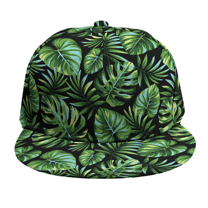 Tropical Monstera Leaves Pattern Print Snapback Cap