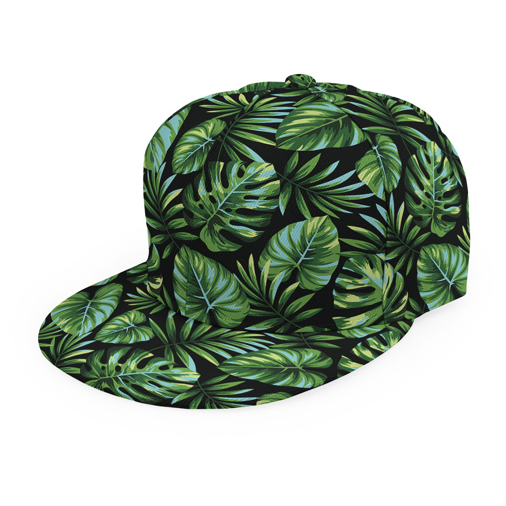 Tropical Monstera Leaves Pattern Print Snapback Cap