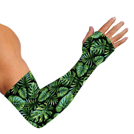 Tropical Monstera Leaves Pattern Print Sun Protection Arm Sleeves