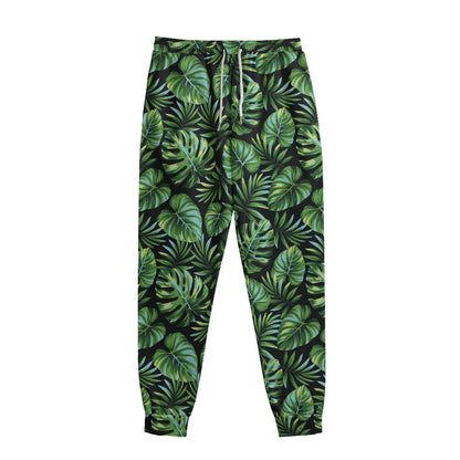 Tropical Monstera Leaves Pattern Print Sweatpants