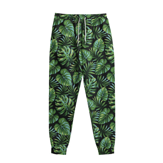 Tropical Monstera Leaves Pattern Print Sweatpants