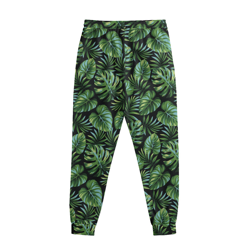 Tropical Monstera Leaves Pattern Print Sweatpants