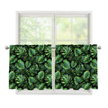 Tropical Monstera Leaves Pattern Print Tier Curtains