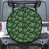 Tropical Monstera Leaves Pattern Print Tire Cover With Camera Hole