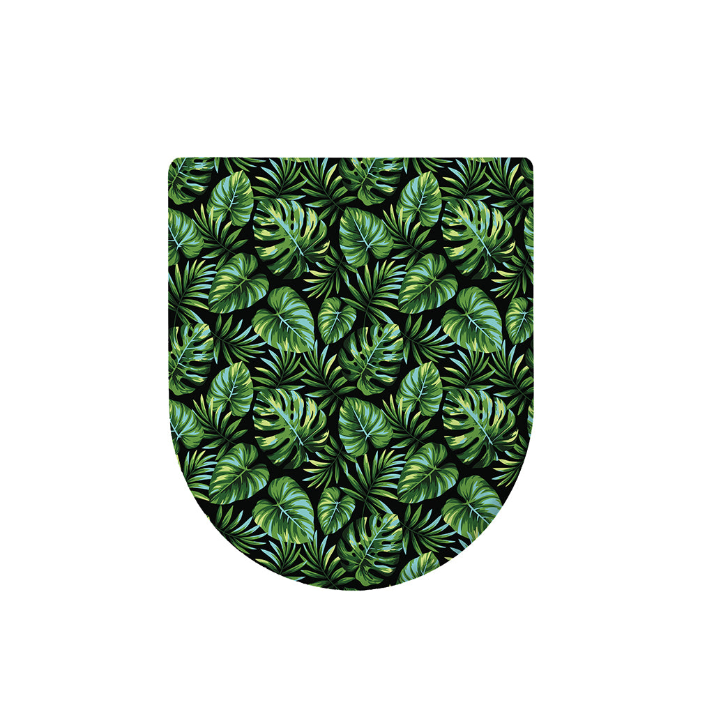 Tropical Monstera Leaves Pattern Print Toilet Lid Cover