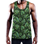 Tropical Monstera Leaves Pattern Print Training Tank Top