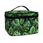 Tropical Monstera Leaves Pattern Print Travel Makeup Bag