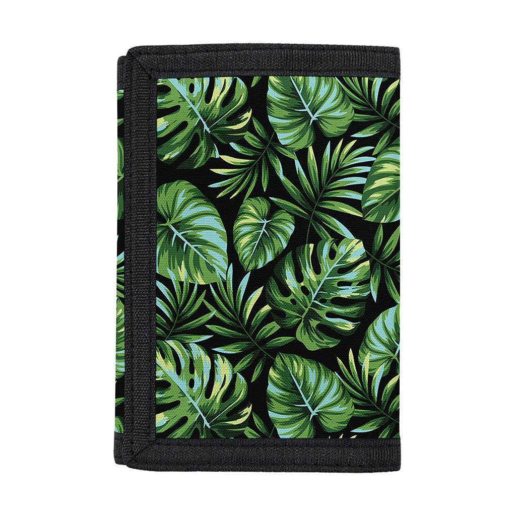 Tropical Monstera Leaves Pattern Print Trifold Wallet