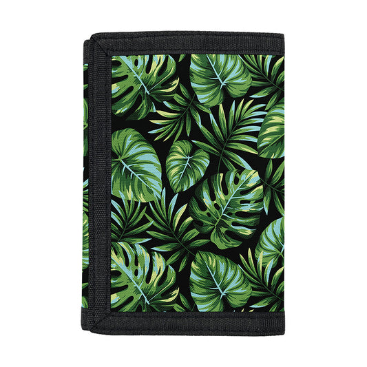 Tropical Monstera Leaves Pattern Print Trifold Wallet