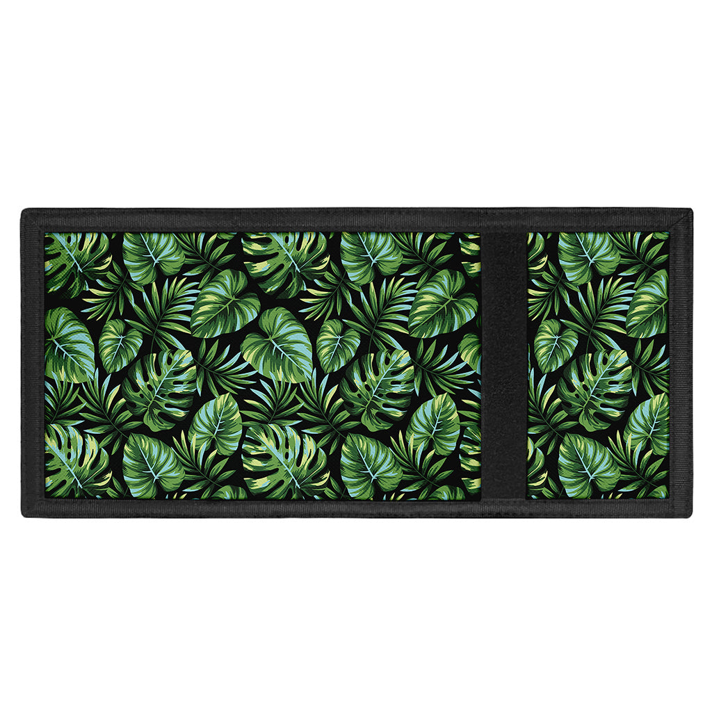 Tropical Monstera Leaves Pattern Print Trifold Wallet