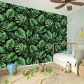 Tropical Monstera Leaves Pattern Print Wall Sticker