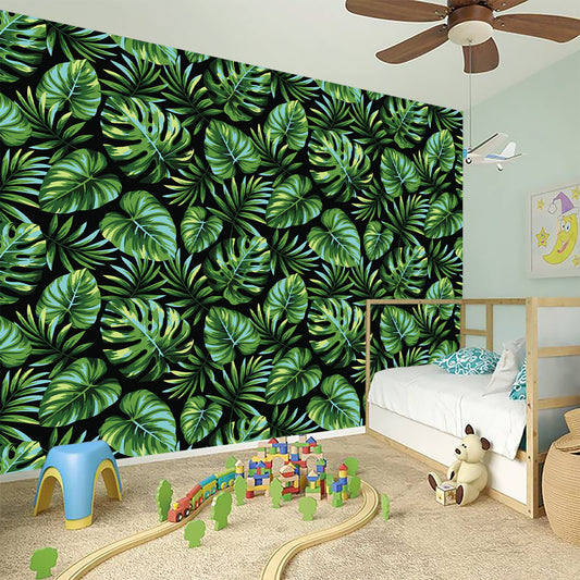 Tropical Monstera Leaves Pattern Print Wall Sticker