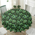 Tropical Monstera Leaves Pattern Print Waterproof Round Tablecloth
