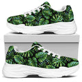 Tropical Monstera Leaves Pattern Print White Chunky Shoes