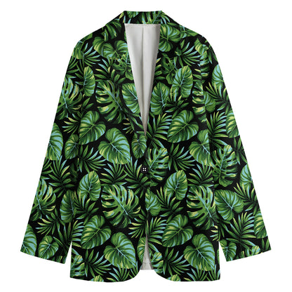 Tropical Monstera Leaves Pattern Print Women's Blazer