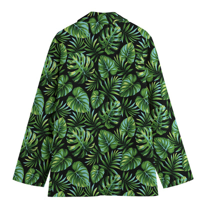 Tropical Monstera Leaves Pattern Print Women's Blazer