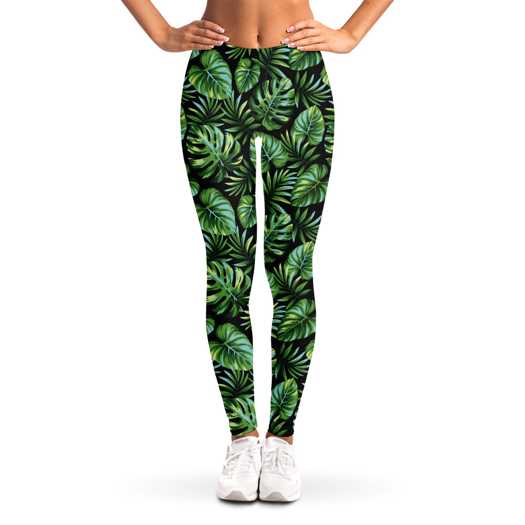 Tropical Monstera Leaves Pattern Print Women's Leggings